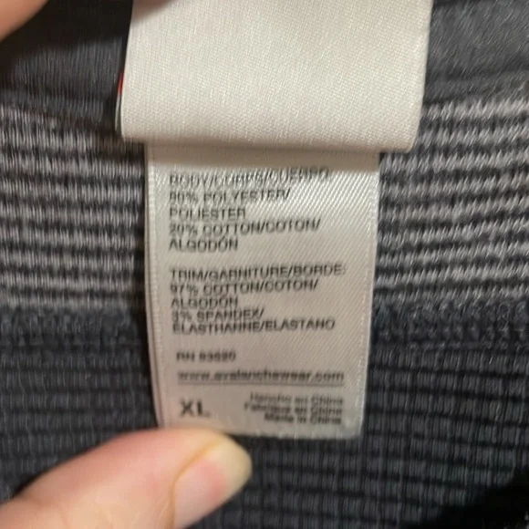 Avalanche 3 Snap Front Gray Blue Striped Thermal Long Sleeve Shirt Siz… - Picture 8 of 9